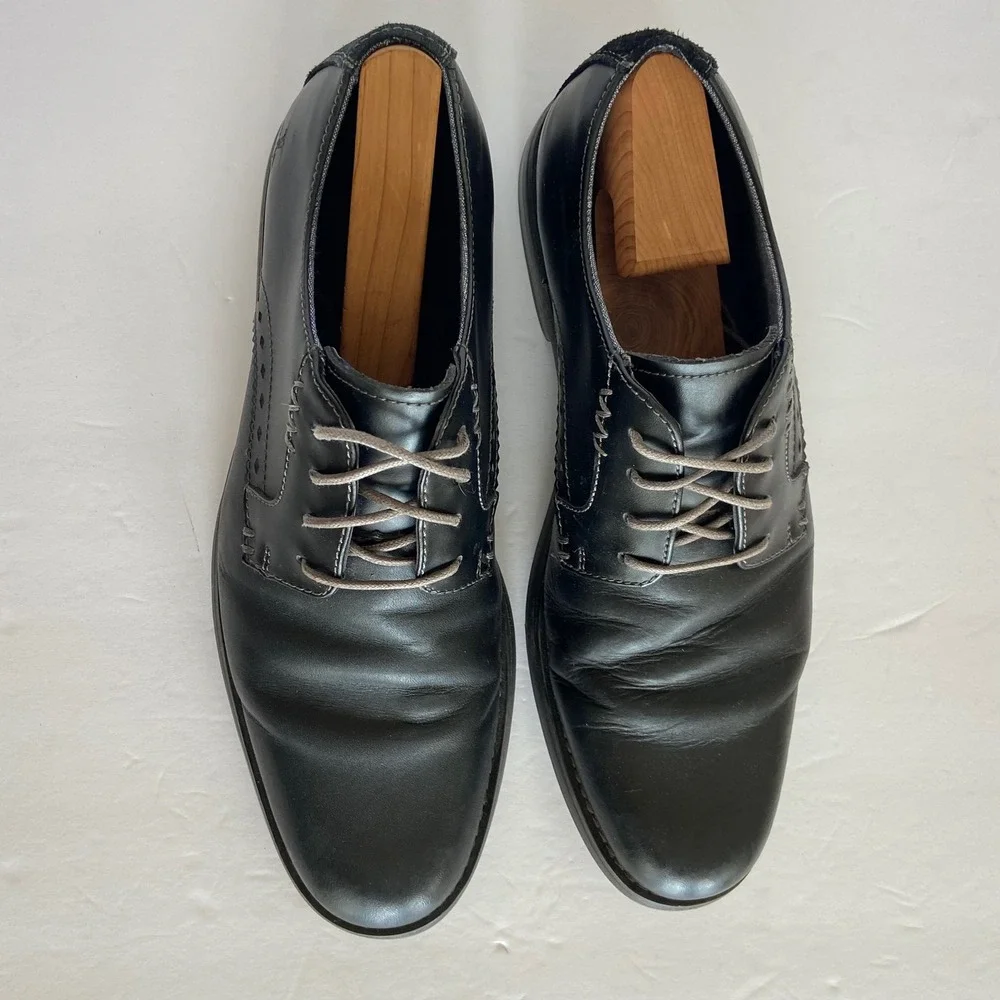 Original Penguin Walter Black Leather Oxford Dress Shoes Mens 11 OP100688W